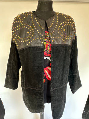 Vintage studded leather/suede coat