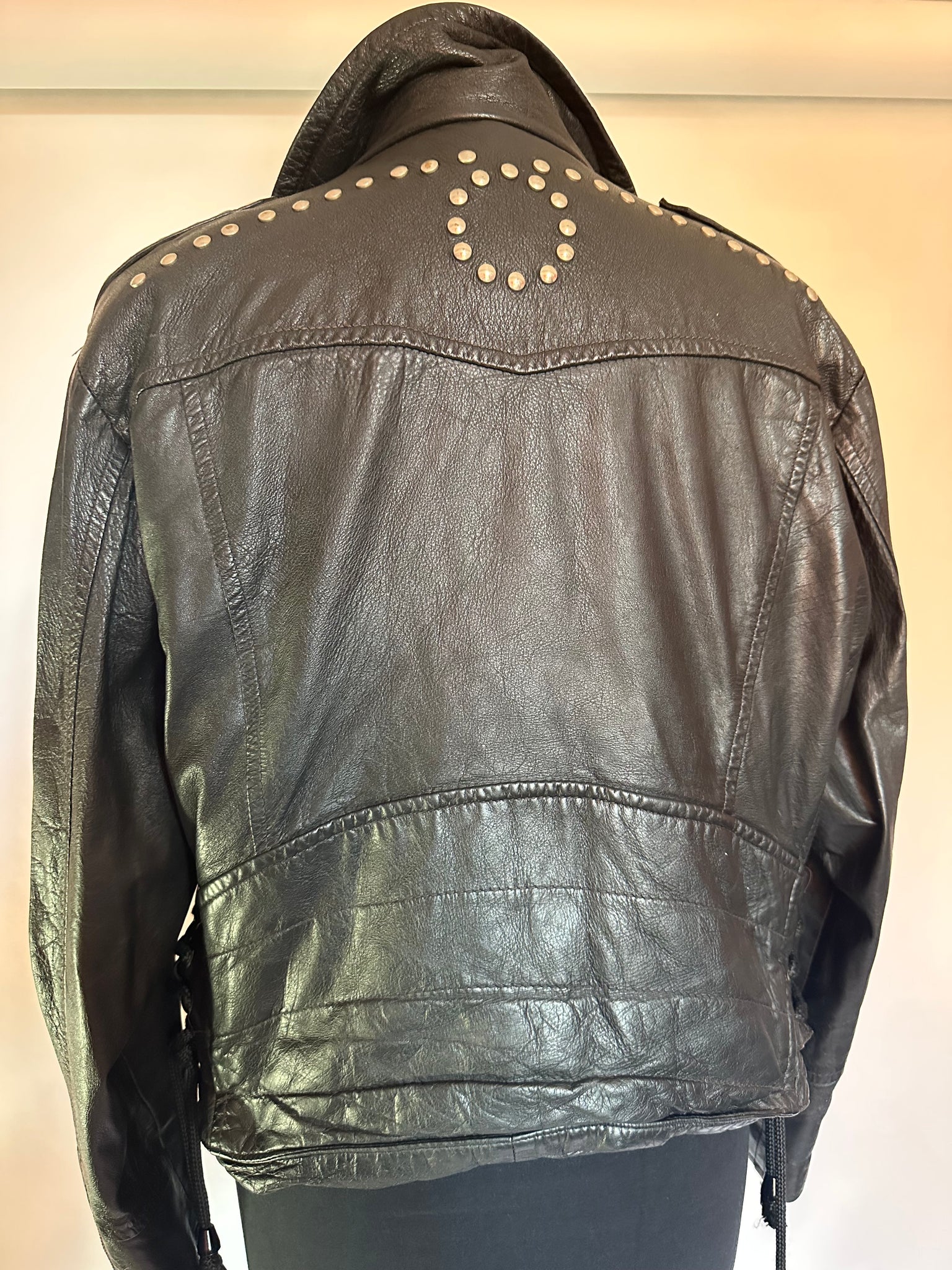 Studded vintage leather jacket