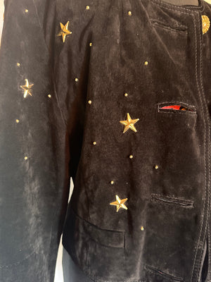 Vintage suede star studded jacket