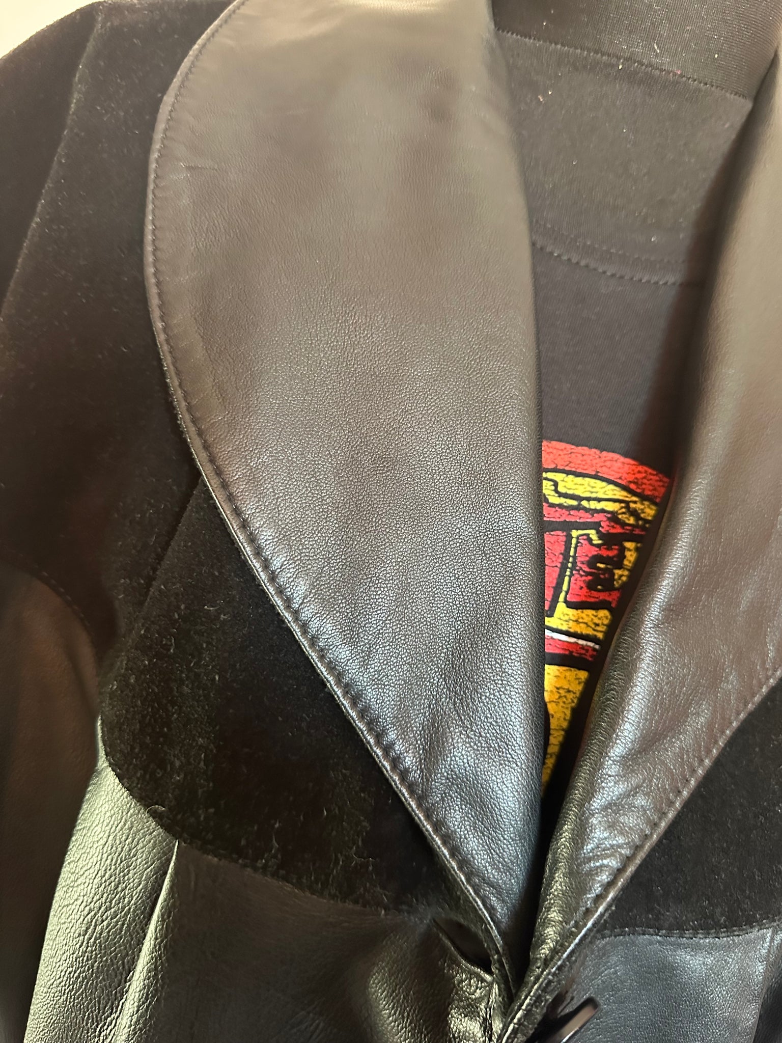 Vintage suede/leather batwing coat