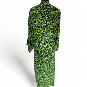 Green leopard print duster jacket.