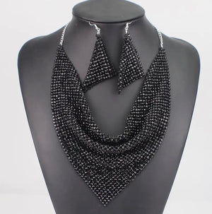 Chainmail, earring and choker set