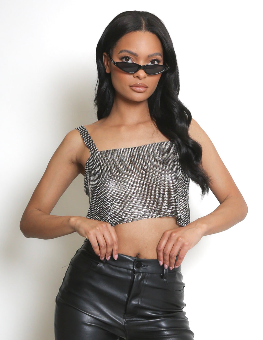 Chain mail shimmer top.