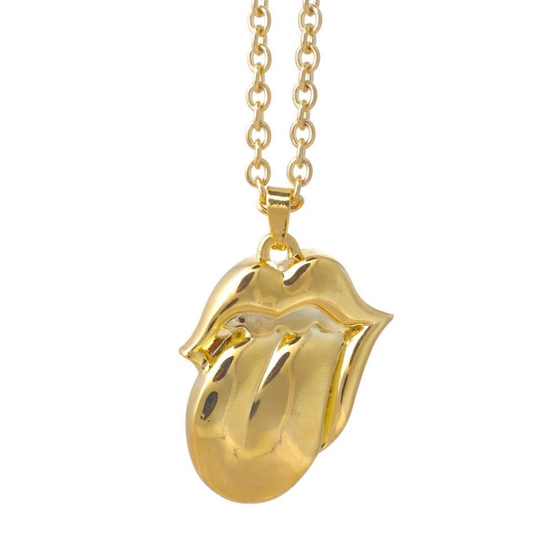The Rolling Stones necklace-Gold Tongue